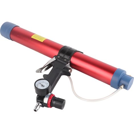 Pistolet à colle pneumatique pour verre, capacité 600 ml, avec manomètre, pour la décoration de bâtiments. (1/5)