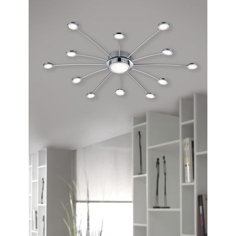 BODRUM PLAFONIERA LED CROMATA 12 LUCI + 1 CON TELCOMANDO CALDA-FREDDA D. 100 2,2W 12x 250lm 3000 - 6500K DIMMERABILE (1/5)