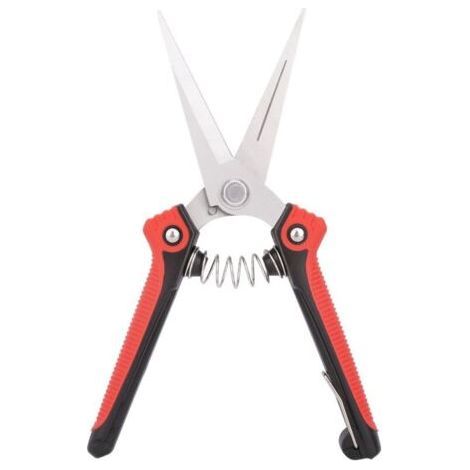 Stainless steel garden pruning shears - 1 pc, Robust pruning shears gardening tool - Black and Red (1/5)