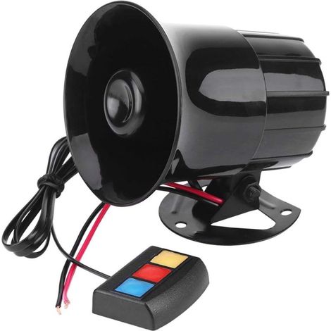 Klaxon de voiture/moto,sirène d'avertissement d'alarme de moto de voiture 12V 30W klaxon 3 haut-parleur fort (1/5)