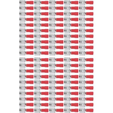 100 connecteurs de fils isolés en forme de pelle, bornes de sertissage électriques en cuivre et PVC, usage domestique, 22-16 AWG, FDD 1,25-250 (1/5)
