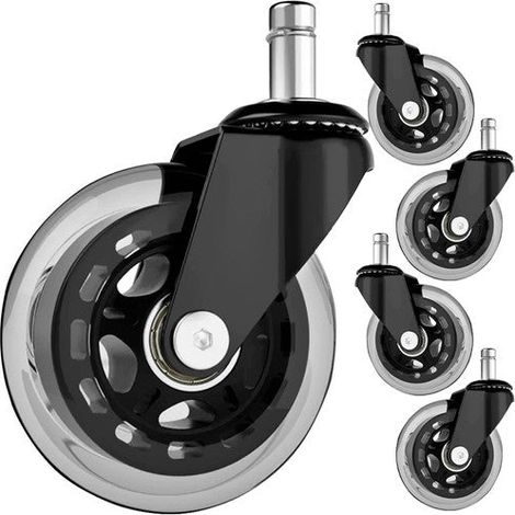 Ruedas para silla de oficina - 5 uds. Malatec 22077 (1/5)