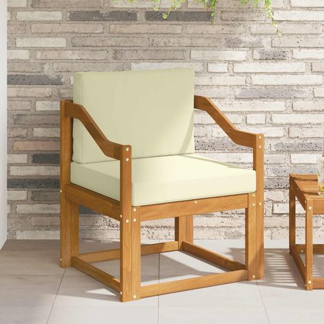 Outdoor-Sofa Massives Akazienholz und Polyester Natur