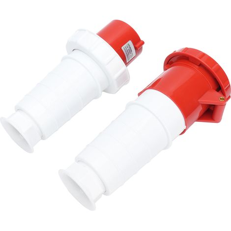 Fiche et prise industrielles, triphasées à quatre broches, connecteur aéronautique étanche IP67, 380 V/415 V, 63 A, 3P+T. (1/5)