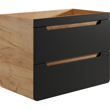 Mobile sotto lavabo sospeso Naturale e Antracite 80 cm - ARUBA