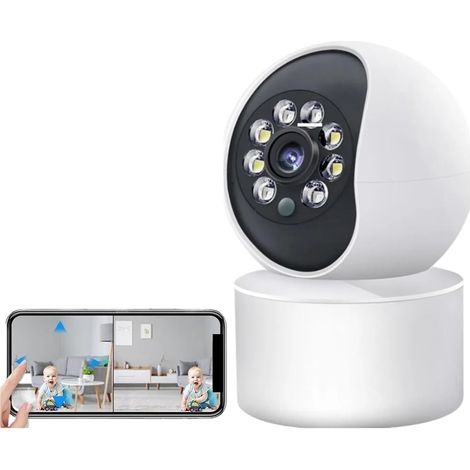 Caméra de sécurité à Domicile Caméra 5MP Double Objectif sécurité Vision Nocturne caméras de Surveillance Couleur AI Suivi Humain Automatique caméra vidéo intérieure(5MP Camera Add 64GB) (1/5)