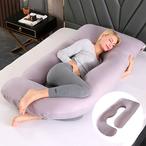 Coussin de grossesse avec support lombaire amovible et coussin latéral pour l'allaitement 65 x 90 x 175 cm-AquaForge (1/4)