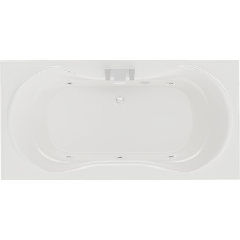 Strata Duo XL 1800mm x 900mm 6 Jet Chrome Flat Jet Double Ended Whirlpool Bath