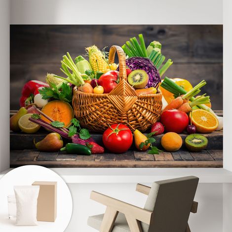 Papier peint avec colle pour décoration moderne de salon chambre à coucher cuisine et bureau Facile Richesse fruitée 104x70 cm (1/5)