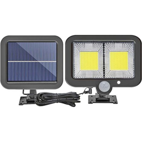Détecteur de mouvement pour lampe solaire avec plusieurs LED COB, 3 modes, pour intérieur, extérieur, plafond, abri de jardin, cour (1/5)