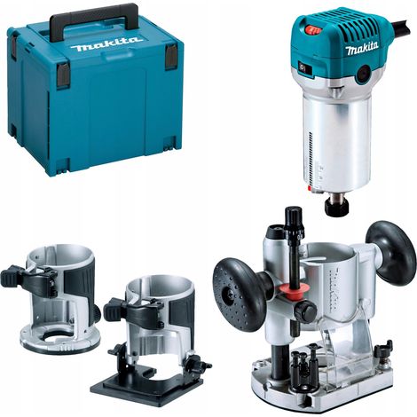 Makita RT0700CX2J 240V 1/4"" Router Laminate Trimmer Guide Plunge Base + Makpak (1/5)