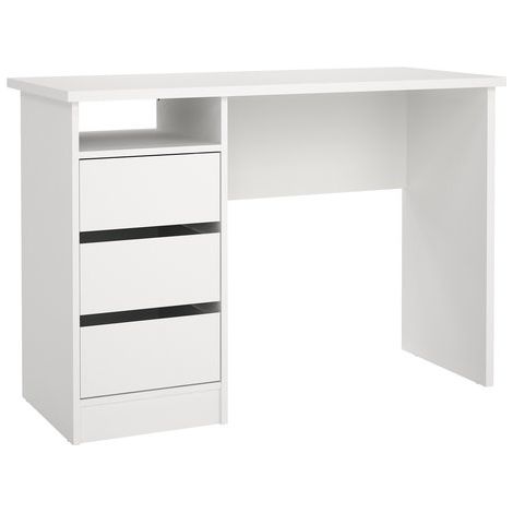 Tvilum Scrivania Function Plus con 3 Cassetti, Bianco, 110x48.5x76 cm