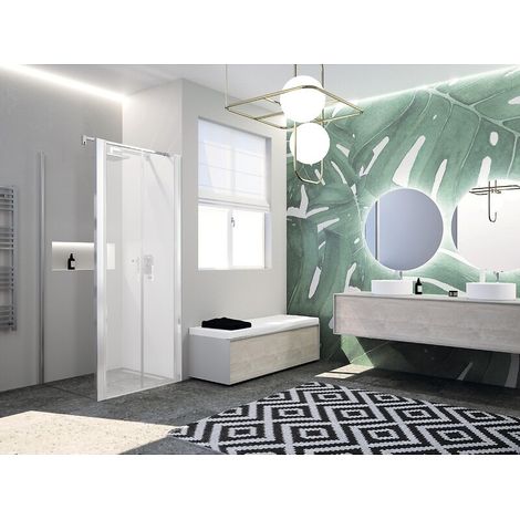Paroi de douche fixe latérale ajustable de 78 à 81 cm