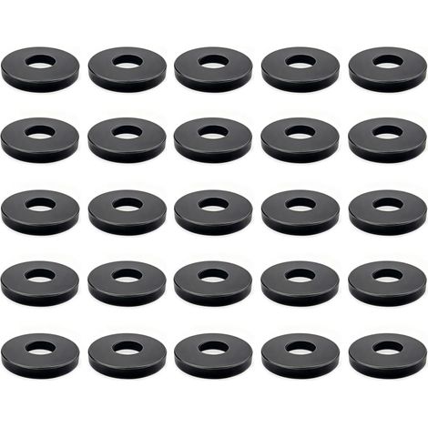 25 Pièces Rondelles Métalliques et Inoxydables, Rondelles de Blocage Noires Grade 8, Diamètre Extérieur 24 mm, Épaisseur 2 mm, pour Gonds de Porte, Réparation et Assemblage (1/5)