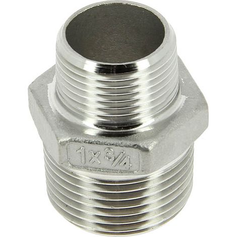 Sferaco – Raccord inox réduit mâle 1"-3/4 – Filetage conique BSP – Raccord moulé PN20 – Inox 316 pour températures -25°C à +180°C (1/2)