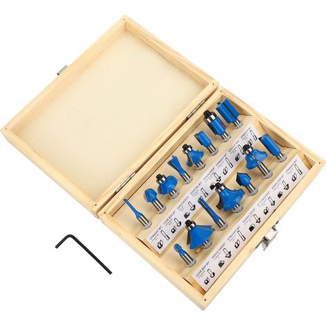 Jeu de 15 fraises pour machines de finition intérieure et travail du bois, vente directe d'usine de jeux de têtes de fraisage. (1/5)