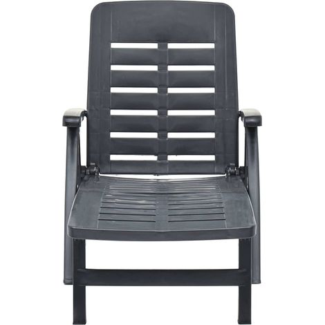 Maison Exclusive - Tumbona plegable de plástico gris antracita (1/5)