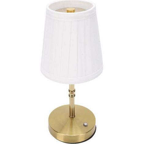 Lampe De Table - Led Rechargeable Sans Fil - Contrôle Tactile - Abat-jour En Tissu - 27,5 X 10,5 X 8,5 Cm - 1800 Mah - 1 Pièce (1/5)