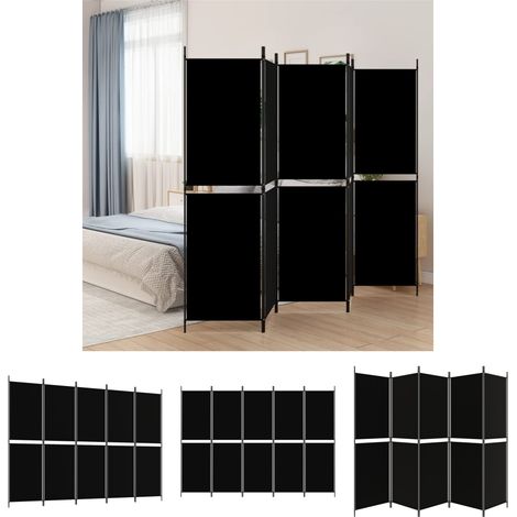 Schatten - vidaXL 5-tlg. Paravent Schwarz 250x180 cm Stoff - Sonnenlicht (1/5)