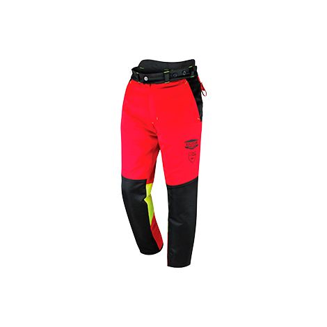 Pantaloni da taglio estensibili multidirezionali per potatura. Tasche multiple. Tessuto impermeabile. Norme CE EN381-5, C