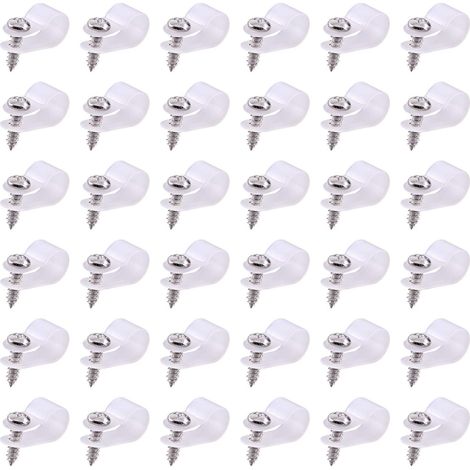 Lot de 60 clips de câble en plastique nylon blanc de type R de 0,95 cm, kit de clips de fixation pour cordon de montage en nylon avec 60 vis pour la gestion des câbles (0,95 cm, blanc) (1/5)