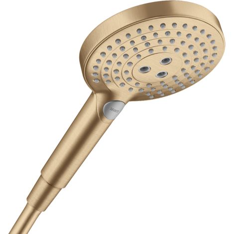 HANSGROHE Raindance Select S EcoSmart 120 Rociador de ducha de bronce cepillado de 3 chorros
