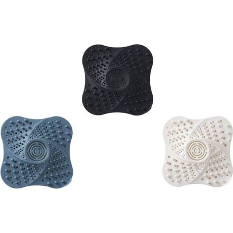 3-Piece Floor Sink Drain Cover Hair Stopper Shower Drain Cover Hair Filters for Bathroom Bathtub Home Kitchen