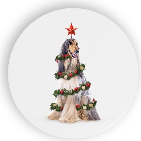 WD LifeStyle Sottopentola Ceramica D 18 Cm Decoro Levriero Natalizio