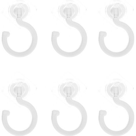 Selbstklebende Deckenhalterung – 6 wiederverwendbare ABS+AS-Haken, 120 g, rückstandsfrei – Schwarz und Weiß, 7,5 x 8,5 cm (1/5)