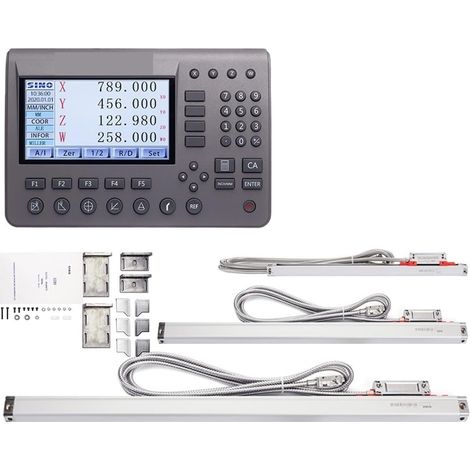 Échelle linéaire numérique Axe LCD Lecture numérique SDS200 DRO Kits d'affichage 0.005mm Grille linéaire échelle encodeur for Tour meuleuse KA300 KA500 pour la Machine de Tour de fraisage de Moulin ( (1/5)