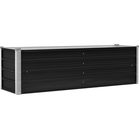 Fioriera rialzata piante fiori giardino antracite 160 x 40 x 45 cm acciaio zincato 020001141