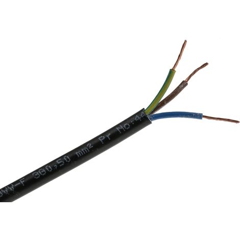 Câble d'alimentation RS PRO 3G0,5 mm², gaine PVC Noir, 100 ( Prix pour Bobine de 100 Mètres ) (1/2)