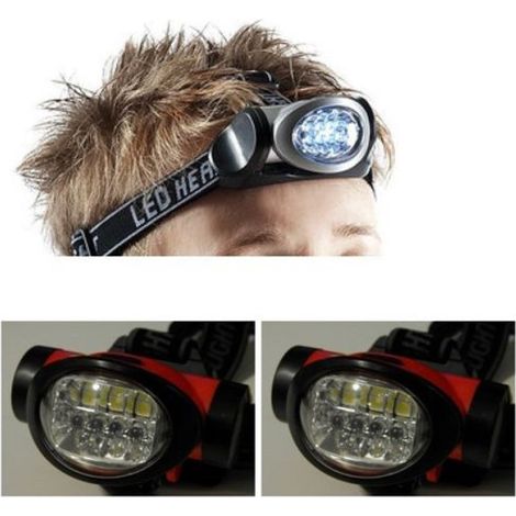 TrAdE Shop Traesio - Torcia Led Frontale Da Testa Luce Lampada Ricaricabile 6 Led Camping Caccia - (1/5)