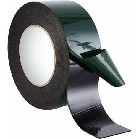 10 m x 50 mm double-sided foam tape, waterproof, self-adhesive sponge tape, black (1/4)