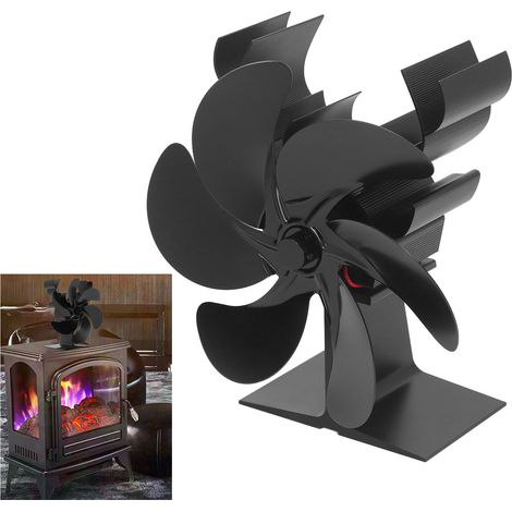 Ventilateur de radiateur thermodynamique à 6 pales et moteur unique en métal, ventilateur de cheminée, ventilateur de poêle à bois, ventilateur de style Noël (1/5)