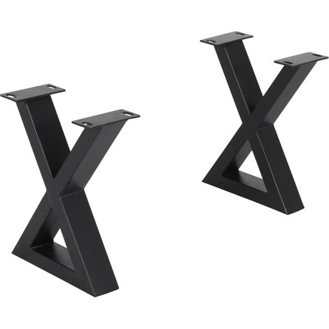 Piètements en X H. 43 cm en métal noir pour banc - OTTAWA (1/5)