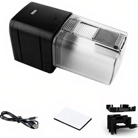 Distributeur automatique de nourriture intelligent pour aquarium, alimenté par USB et Wi-Fi. Compatible avec 24 langues et commande vocale. (1/5)
