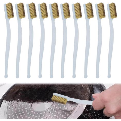 10 Pieces Brosse Laiton,Brosses Métalliques,Brosse Metallique a Main,Mini brosses métalliques ,Kit de Nettoyage en Laiton pour Nettoyer de Fil pour Évier, Soudure, Nettoyer Four, Rouille (1/5)