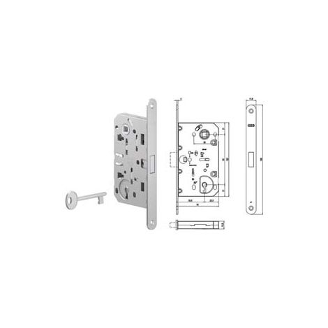 SERRATURA PATENT DA INFILARE POLARIS 2XT MAGNETICA B.TONDO CROMATO OP.- - mm.50 (B06101.50.34) - 1 pezzi