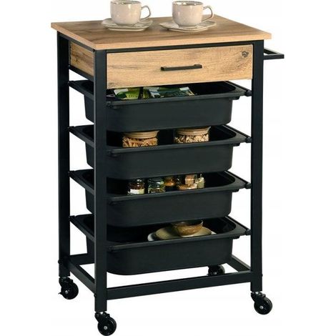 Kesper Carrello da Cucina Rovere Sonoma 47 x 37 cm