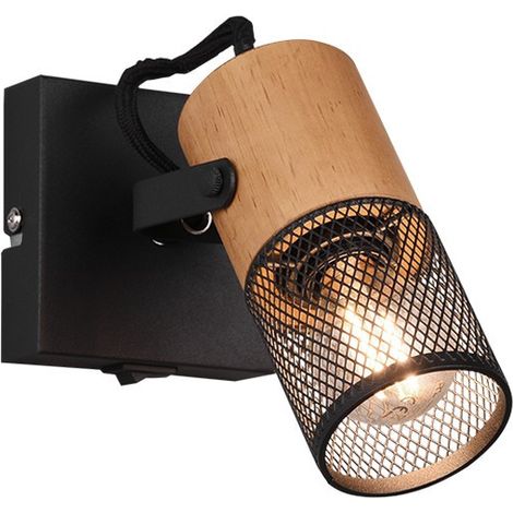 Foco Tosh Black 1xE14 Jaula madera y metal L9 cm Trio Lighting (1/3)