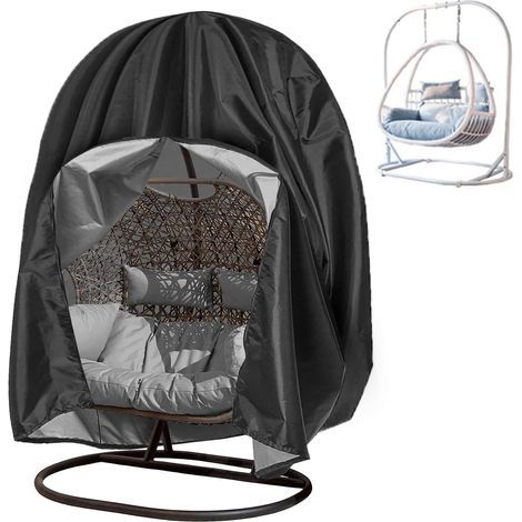 Housse Oeuf Suspendu Extérieur XXL Deux Personnes Fauteuil Suspendu Couverture Imperméable Protection pour œufs Chaise pour Mobilier Balancelles de Jardin (1/5)