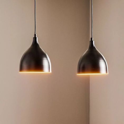 Suspension noire 2 lumières barre 52cm Noak Luminex E27 (1/2)