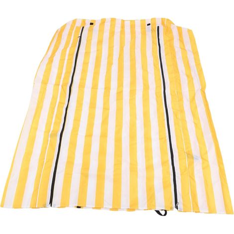 Yellow and White Striped Storage Shelf Cover with 3-Way Zipper Roll Panel and Windproof Tape for Outdoor Shelves, Garages, Sheds, Patios (1/5)