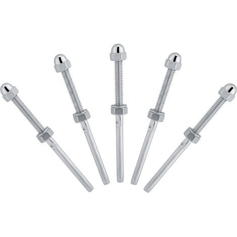 Extrémités de goujon de tendeur fileté en acier inoxydable, 10 pièces, pour système de garde-corps à cble de 1/8 pouces (1/5)