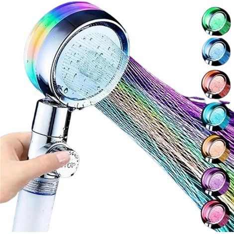 7-farbiger LED-Duschkopf, Hochdruck-Duschkopf, Ein-Tasten-Pausenschalter (1/5)