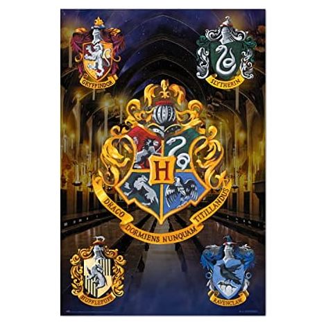 Poster harry potter scudi di hogwarts