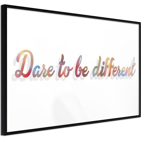 Affiche Murale Encadrée "Dare to Be Yourself" 45 x 30 cm Noir