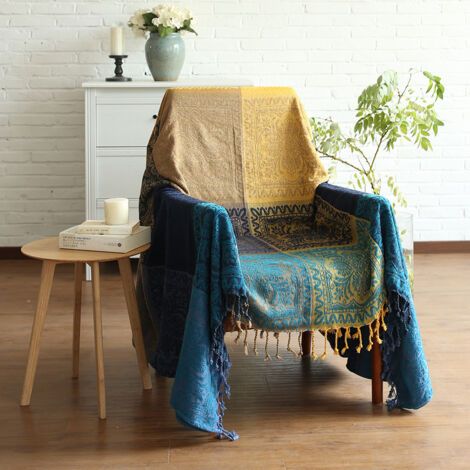 Couverture en chenille ELEOPTION, housse de canapé à pompons jacquard, décembre