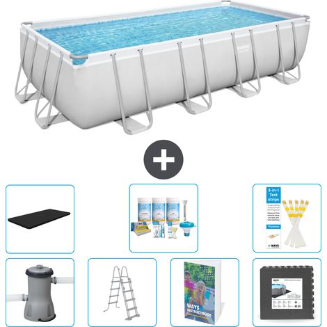 Bestway Power Steel Rechteckig - 488x244x122 cm - 8-teilig S581